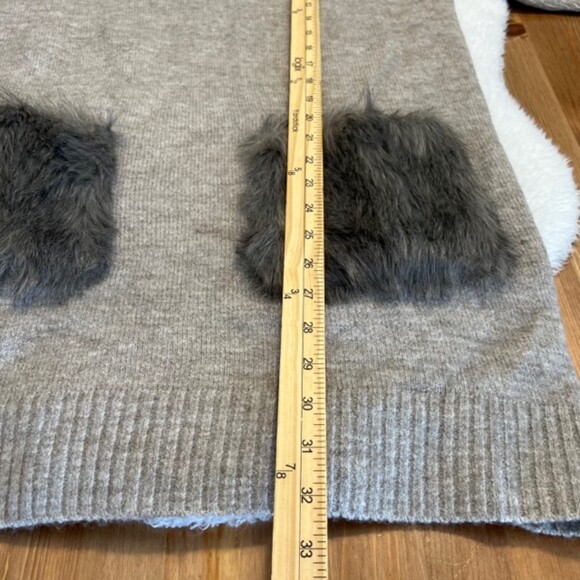 NWT Coco + Carmen Ribbed Hem Faux Fur Pocket Knit Sweater Tunic Top Dress L/XL - Picture 10 of 10
